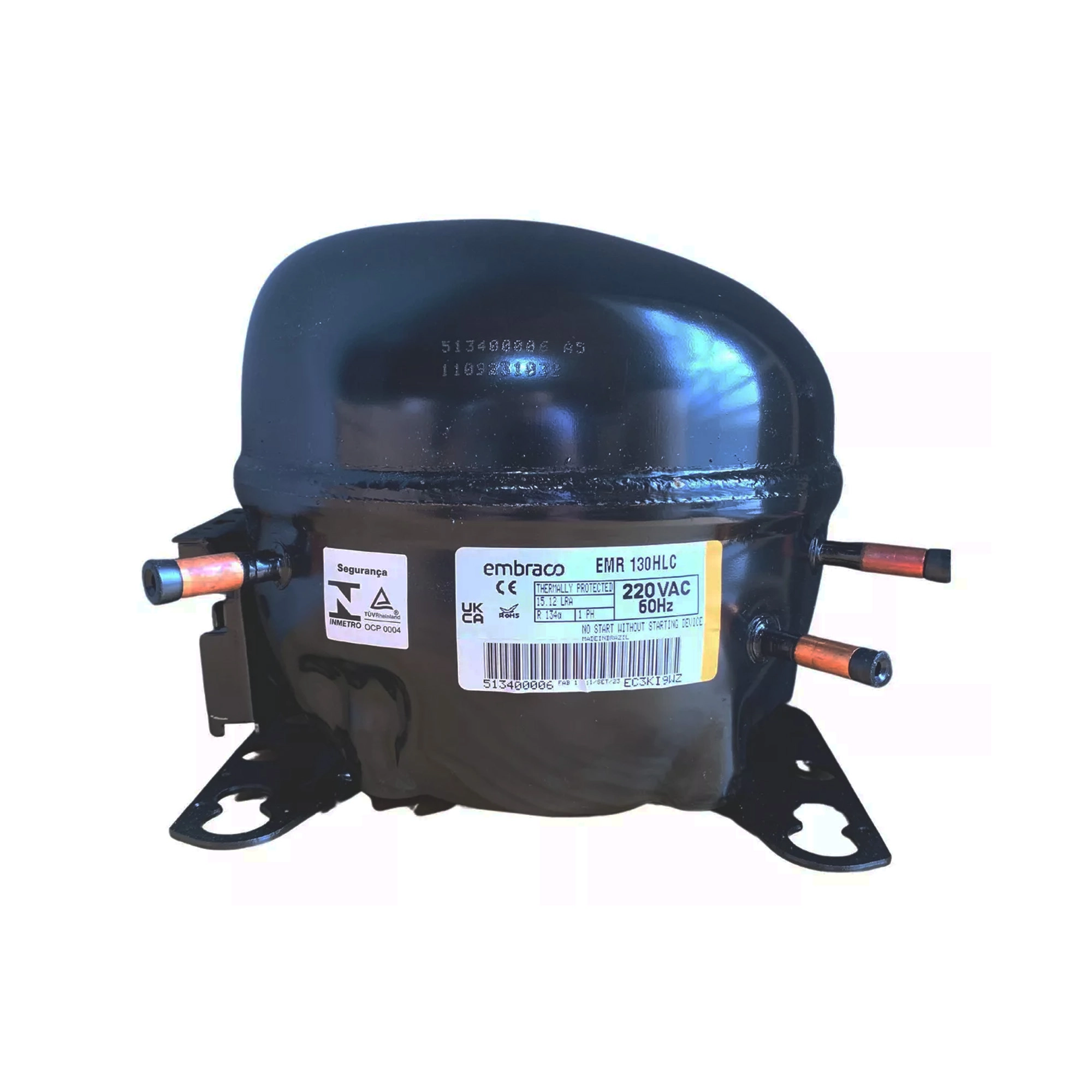 Compressor Embraco 1/3+ R134a Emr130hlc R134a Coquinho 127v